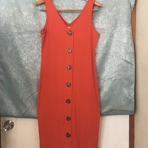 NWOT fall orange button dress